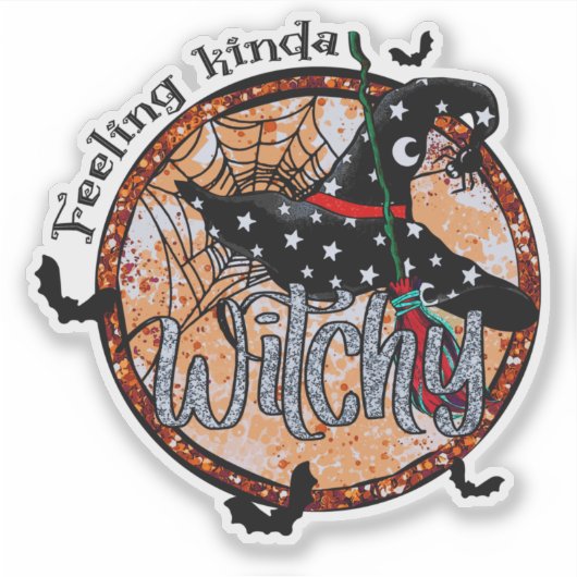 Feeling Kinda Witchy - Halloween Witch Pet Sticker (Voorkant)