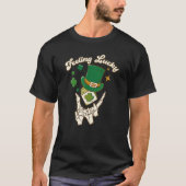 Feeling Lucky Clover Skeleton Hand St Patricks Day T-shirt (Voorkant)