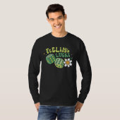Feeling Lucky Dice Retro Groovy St Patrick's Day W T-shirt (Voorkant volledig)