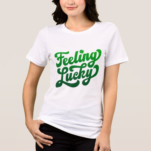 Feeling Lucky | Green Ombre St. Patrick’s Day  Tri-Blend Shirt (Voorkant)