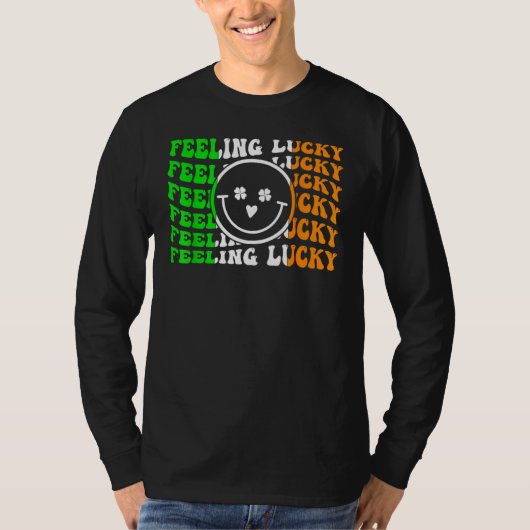 Feeling Lucky Irish Flag Shamrock Leaf St Patrick' T-shirt (Voorkant)