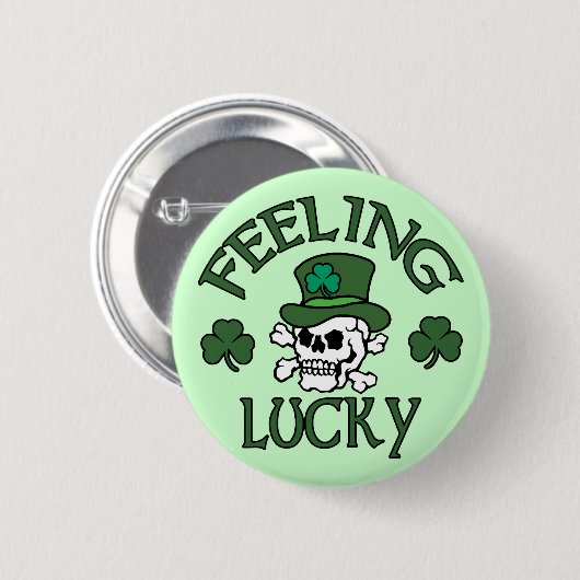 Feeling Lucky Ronde Button 5,7 Cm (Voorkant /achterkant)