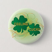 Feeling Lucky 🍀 Shamrock Clovers Ronde Button 5,7 Cm (Voorkant)