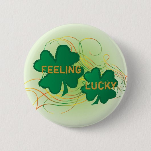Feeling Lucky 🍀 Shamrock Clovers Ronde Button 5,7 Cm (Voorkant)