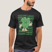 Feeling Lucky Smile Face Shamrock St Patrick's day T-shirt (Voorkant)