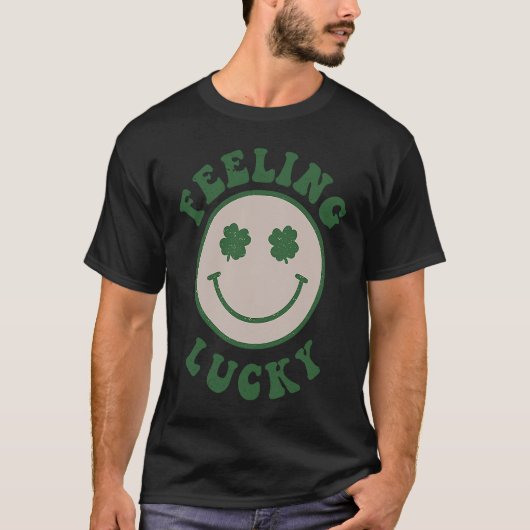 Feeling Lucky Smile Face St Patrick Day T-shirt (Voorkant)