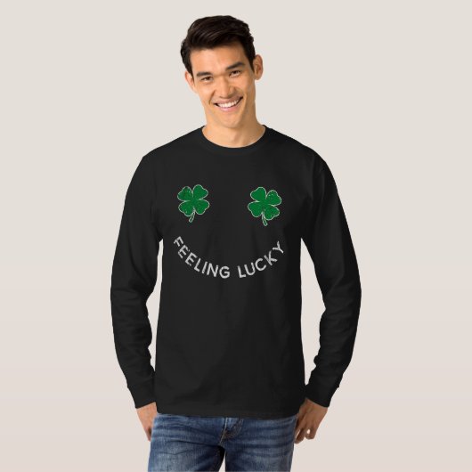 Feeling Lucky Smiling Face C St Patrick's Day Dist T-shirt (Voorkant volledig)