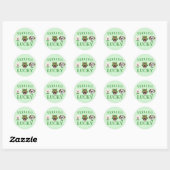 Feeling Lucky St Patricks Dag Hond Gezichten Ronde Sticker (Vel)