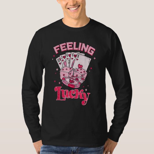 Feeling Lucky Valentine Pocket Xoxo Lucky Valentin T-shirt (Voorkant)