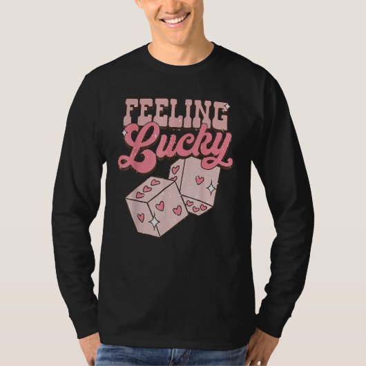 Feeling Lucky Valentines Day Cute Hearts Girls Boy T-shirt (Voorkant)