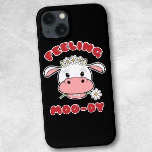 Feeling Moo-dy   Cute Cartoon Cow Quote Case-Mate iPhone Case