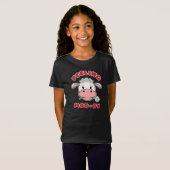 Feeling Moo-dy | Kute Cartoon Koe Citaat T-Shirt (Voorkant volledig)