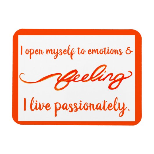"Feeling" Oranje Sacral Chakra Words Magnets Magneet (Horizontaal)