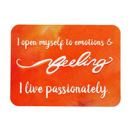 "Feeling" Oranje Sacral Chakra Words Magnets Magneet (Horizontaal)