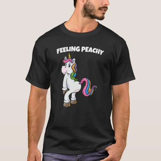 Feeling Peachy Twerking Unicorn T-shirt (Voorkant)