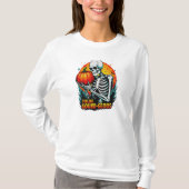 'Feeling pompoen-geous' Skeleton Hand Halloween T- T-shirt (Voorkant)
