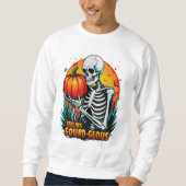 'Feeling pompoen-geous' Skeleton Hand Halloween T- Trui (Voorkant)