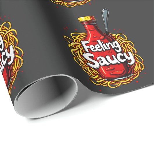 Feeling Saucy - Leuke Tomato Ketchup Print voor Sa Cadeaupapier (Rol Hoek)