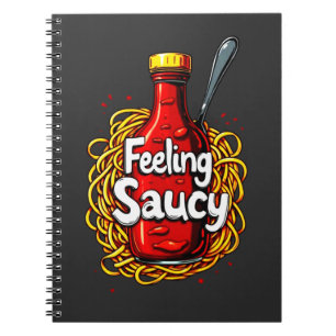 Feeling Saucy - Leuke Tomato Ketchup Print voor Sa Notitieboek