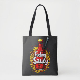 Feeling Saucy - Leuke Tomato Ketchup Print voor Sa Tote Bag