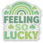 Feeling So Lucky Green Rainbow St. Patrick’s Day Sticker (Voorkant)