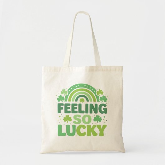 Feeling So Lucky Green Rainbow St. Patrick’s Day Tote Bag (Voorkant)