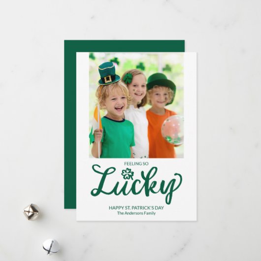Feeling So Lucky, Modern Photo St. Patrick's Day  Feestdagenkaart (Voorkant / Achterkant in situ)