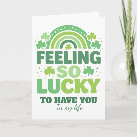 Feeling So Lucky Retro St. Patrick's Day Rainbow Feestdagen Kaart (Voorkant)