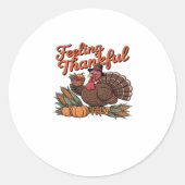 Feeling thankful Classic T-Shirt Ronde Sticker (Voorkant)
