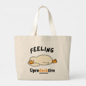 Feeling Unproductive Funny Sleeping Duck Meme Grote Tote Bag (Achterkant)