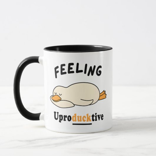 Feeling Unproductive Funny Sleeping Duck Meme Mok (Links)