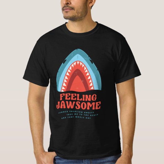 Feeling van Jawsome Shark Funny Summer Puns T-Shir T-shirt (Voorkant)