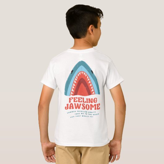 Feeling van Jawsome Shark Funny Summer Puns T-Shir T-shirt (Achterkant volledig)