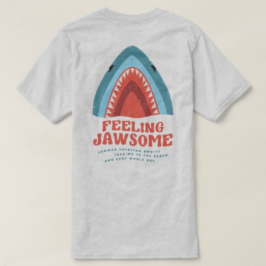 Feeling van Jawsome Shark Funny Summer Puns T-Shir T-shirt (Design achterkant)