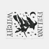 Feeling Witchy Funny Halloween Witch Vibes Kinda N Fleece Deken (Voorkant (Horizontaal))