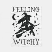 Feeling Witchy Funny Halloween Witch Vibes Kinda N Fleece Deken (Voorkant)
