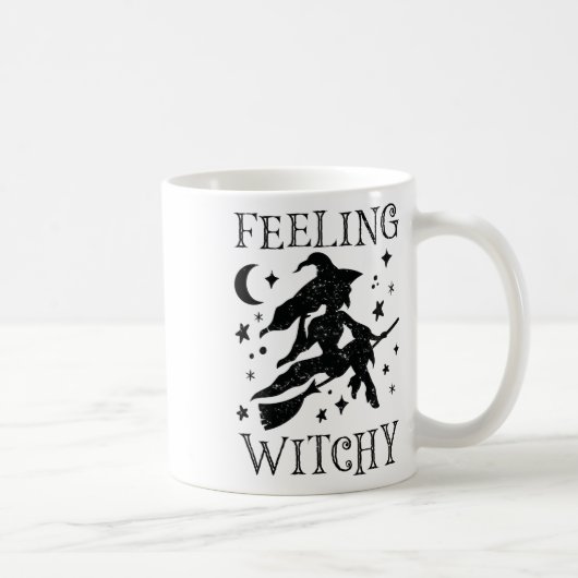 Feeling Witchy Funny Halloween Witch Vibes Kinda N Koffiemok (Rechts)