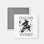 Feeling Witchy Funny Halloween Witch Vibes Kinda N Magneet (Voorkant / Achterkant)