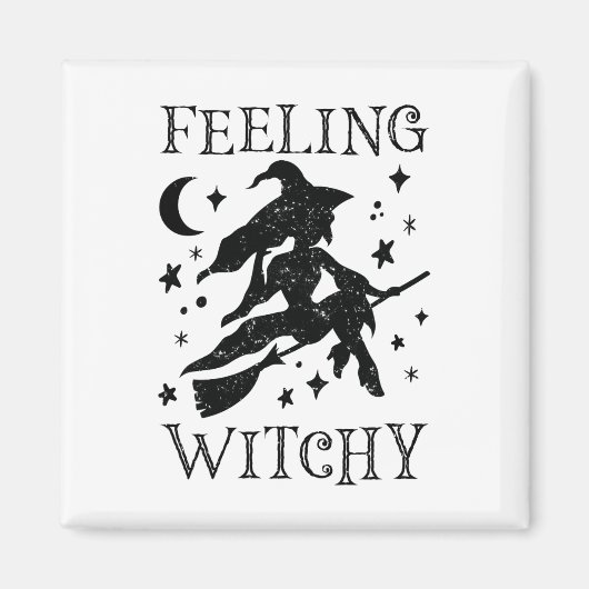 Feeling Witchy Funny Halloween Witch Vibes Kinda N Magneet (Voorkant)
