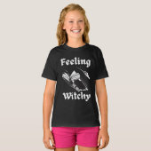 Feeling Witchy Spell boek grappige Halloween heks T-shirt (Voorkant volledig)