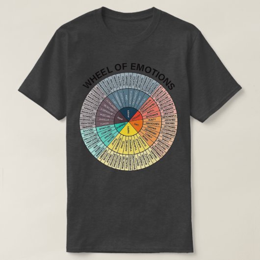 Feelings Wheel Emotion Chart Mental Health Herapy T-shirt (Design voorkant)