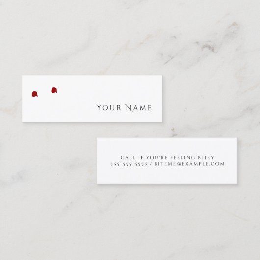 FEELLE BITEY Funny Vampire Personal Calling Card Contactkaartje (Voorkant / Achterkant)