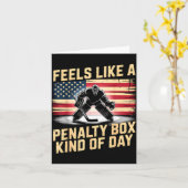 Feels Like A Penalty Box Kind Of Day Funny Hockey  Kaart (Gele Bloem)