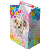 Fee's Fun Verjaardagstas - Kleurrijke Feesten Medium Cadeauzakje (Voorkant Gekanteld)