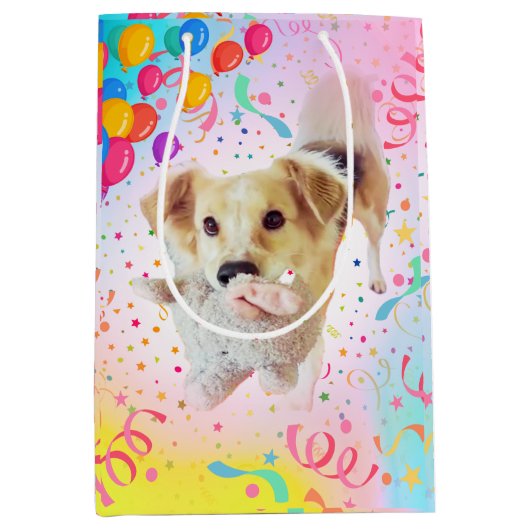 Fee's Fun Verjaardagstas - Kleurrijke Feesten Medium Cadeauzakje (Voorkant)