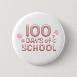 Feest 100 dagen school knop ronde button 5,7 cm