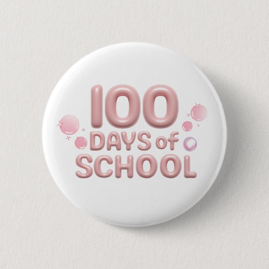 Feest 100 dagen school knop ronde button 5,7 cm (Voorkant)