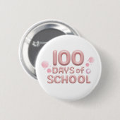 Feest 100 dagen school knop ronde button 5,7 cm (Voorkant /achterkant)