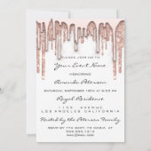 Feest 16e Rode Kus Lippen Roos Glitter Wit Glam Kaart (Achterkant)