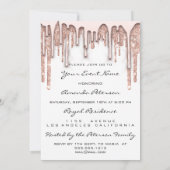 Feest 16e Rode Kus Lippen Roos Glitters Wit Glam Kaart (Achterkant)